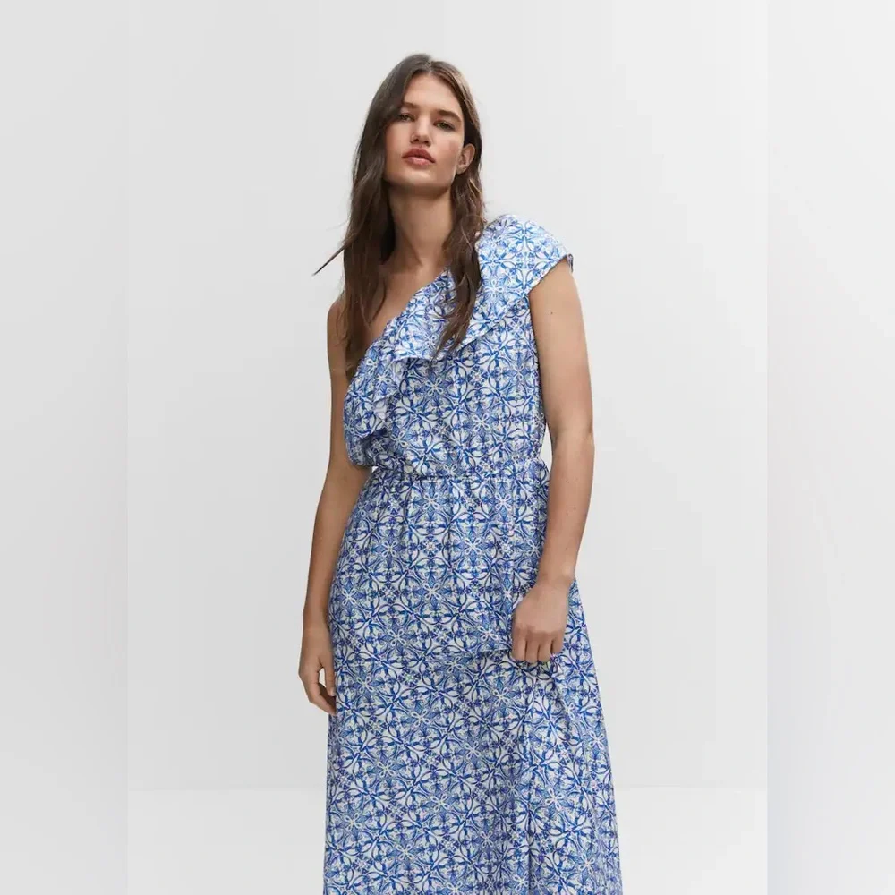 Mango Asymmetrical Ruffle Dress - Picture 2 of 4